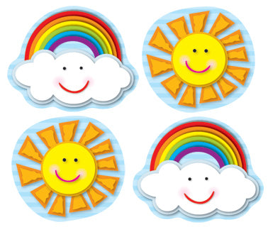 SHAPE STICKER: SUNS AND RAINBOW - 90 STICKERS