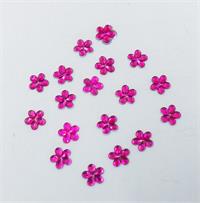 RHINESTONE: FLAT BACK FLOWERS FUCHSIA 11MM  200 PACK